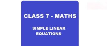 Simple Linear Equations ICSE Class-7th Concise Selina