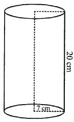 The height of a circular cylinder is 20 cm and the diameter of its base is 14 cm. Find: