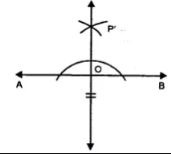 In the given figure, find the image of the point P in the line AB: