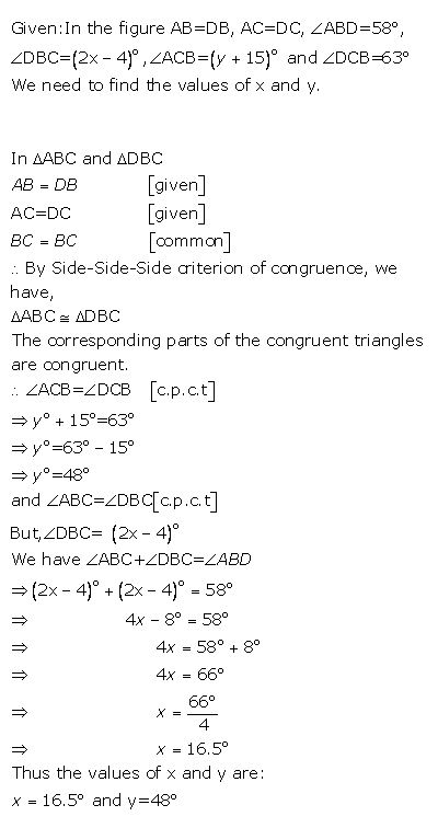 Ans 10 Exercise - 9 A Triangles (Congruency in Triangles) ICSE Class-9th Concise Selina Maths Solutions