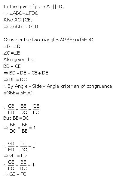 Ans 11 Exercise - 9 A Triangles (Congruency in Triangles) ICSE Class-9th Concise Selina Maths Solutions