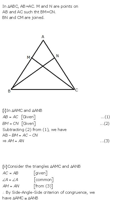 Ans 11 Exercise - 9 B Triangles (Congruency in Triangles) ICSE Class-9th Concise Selina Maths Solutions