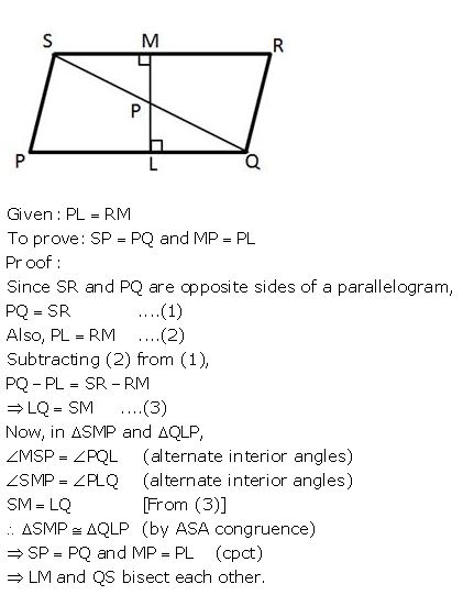 Ans 13 Exercise - 9 B Triangles (Congruency in Triangles) ICSE Class-9th Concise Selina Maths Solutions