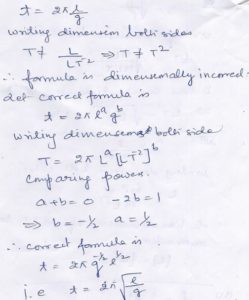 Ans 16 Dimensional Analysis Nootan Solutions ISC Physics Class-11
