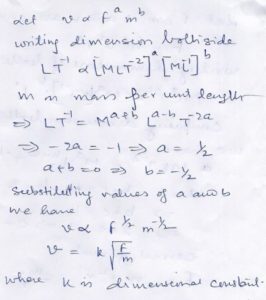 Ans 20 Dimensional Analysis Nootan Solutions ISC Physics Class-11