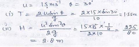 Ans 26 Motion in a Plane Nootan Solutions ISC Physics Class-11 Nageen Prakashan