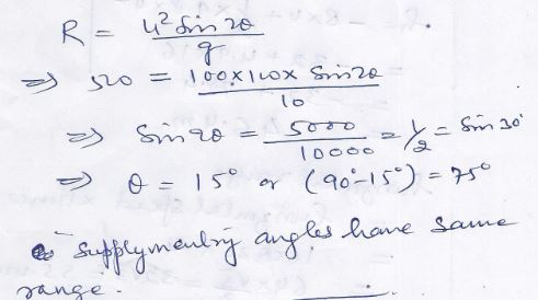 Ans 29 Motion in a Plane Nootan Solutions ISC Physics Class-11 Nageen Prakashan
