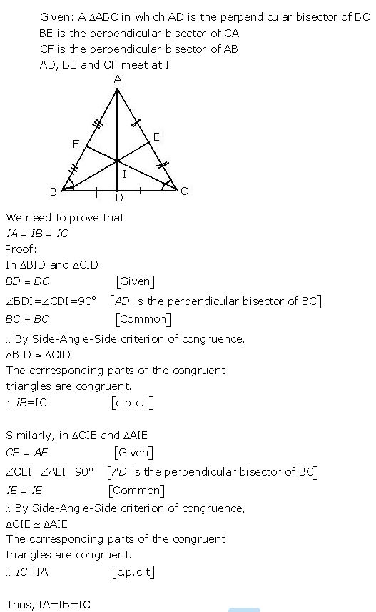 Ans 6 Exercise - 9 A Triangles (Congruency in Triangles) ICSE Class-9th Concise Selina Maths Solutions