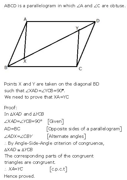 Ans 6 Exercise - 9 B Triangles (Congruency in Triangles) ICSE Class-9th Concise Selina Maths Solutions