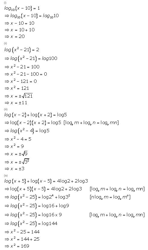Ans 7 Exercise 8 B Logarithms ICSE Class-9th Concise Selina Maths Solutions