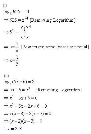 Ans 9 Exercise 8 D Logarithms ICSE Class-9th Concise Selina Maths Solutions