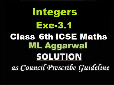 ML Aggarwal Integers Exe-3.1 Class 6 ICSE Maths Solutions