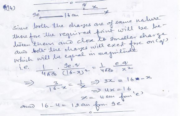 Numericals -14 Chap-1 Electric Charges and Fields ISC Nootan Physics Class-12