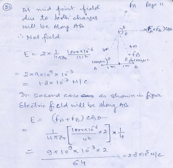 Numericals -25 Chap-1 Electric Charges and Fields ISC Nootan Physics Class-12