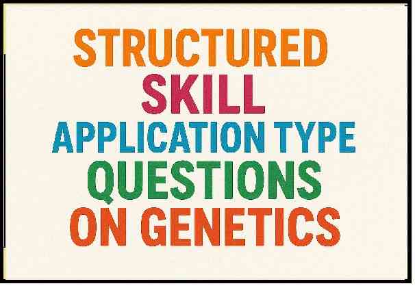 Structured Skill Type Ans on Genetics Some Basic Fundamentals ICSE Class 10 Selina Solutions