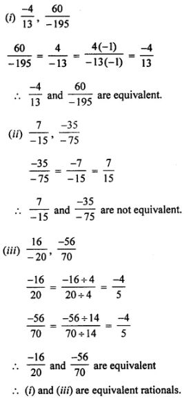 Question -4. Which of the following are pairs of equivalent rational numbers?