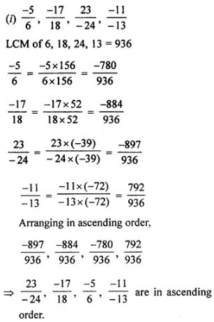 Question- 5. Arrange the following rational numbers in ascending order: