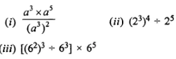 Question 4. Simplify and write in the exponential form: