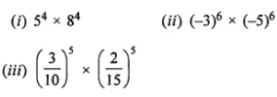Question- 5. Simplify and write in the exponential form: