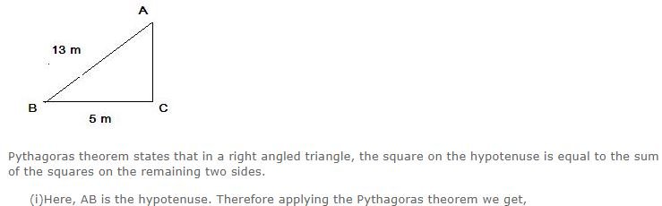 Ans 1 Exercise - 13 A Pythagoras Theorem Concise Class-9th Selina ICSE Maths