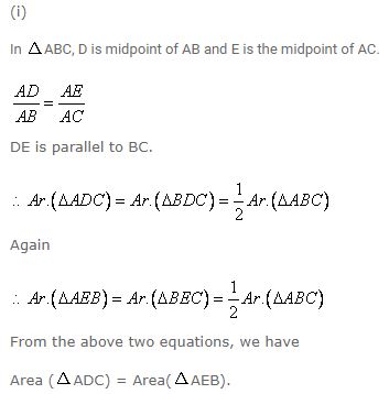 Ans 11 Exercise - 16 A Area Theorem Concise Class-9th Selina ICSE Maths