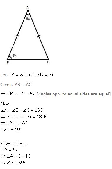 Ans 13 Exercise - 10 A Isosceles Triangles ICSE Class-9th Concise Selina Maths Solutions