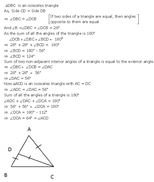 Ans 17 Exercise - 10 A Isosceles Triangles ICSE Class-9th Concise Selina Maths Solutions