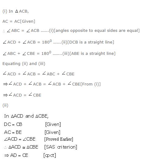 Ans 17 Exercise - 10 B Isosceles Triangles ICSE Class-9th Concise Selina Maths Solutions