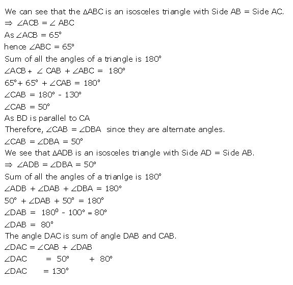 Ans 18 Exercise - 10 A Isosceles Triangles ICSE Class-9th Concise Selina Maths Solutions