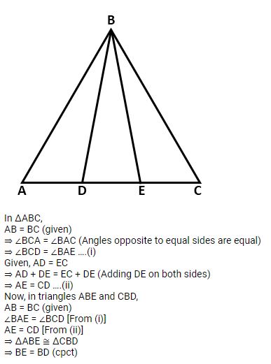 Ans 20 Exercise - 10 A Isosceles Triangles ICSE Class-9th Concise Selina Maths Solutions