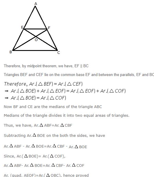 Ans 3 Exercise - 16 C Area Theorem Concise Class-9th Selina ICSE Maths