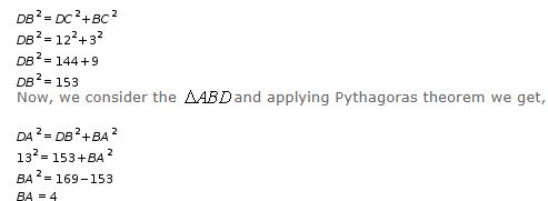 Ans 4 Exercise - 13 A Pythagoras Theorem Concise Class-9th Selina ICSE Maths