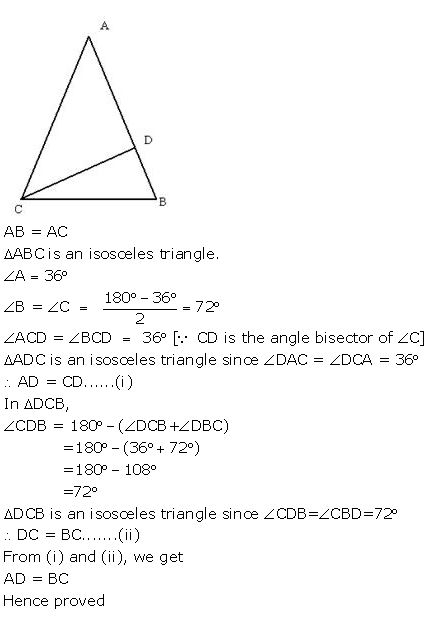 Ans 5 Exercise - 10 B Isosceles Triangles ICSE Class-9th Concise Selina Maths Solutions