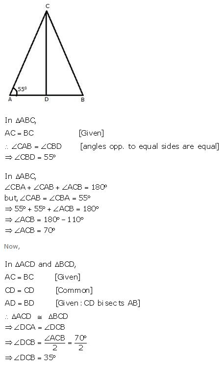 Ans 7 Exercise - 10 A Isosceles Triangles ICSE Class-9th Concise Selina Maths Solutions
