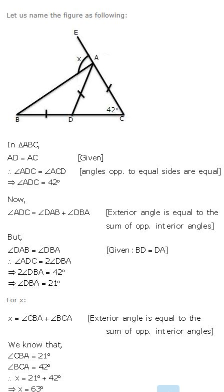 Ans 8 Exercise - 10 A Isosceles Triangles ICSE Class-9th Concise Selina Maths Solutions