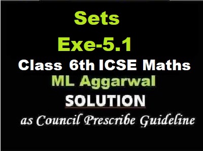 ML Aggarwal Sets Exe-5.1 Class 6 ICSE Maths Solutions