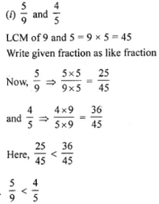 Question 3. Compare the following pairs of fractions: