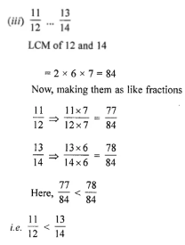 Question 5. Replace by an appropriate symbol ‘< or >’ between the given fractions: