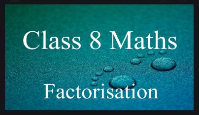 Factorization Class-8 RS Aggarwal ICSE Maths Goyal Brothers
