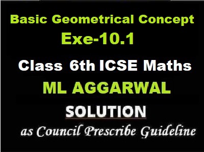 ML Aggarwal Basic Geometrical Concept Exe-10.1 Class 6 ICSE Maths