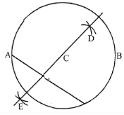 Question 8. Draw a circle with centre C and radius 4.2 cm. Draw any chord AB. Construct the perpendicular bisector of AB and examine if it passes through C.