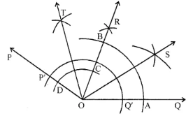 Question 5. Draw an angle of 152° and divide it into four equal parts.