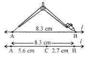 Question 7. Construct  of length 8.3 cm. From this cut off  of length 5.6 cm. Measure the length of BC . .