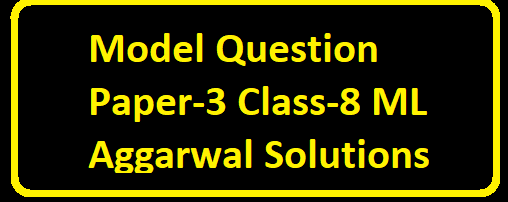 Model Question Paper-3 Class-8 ML Aggarwal Solutions