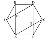 Question 1. In the given figure, ABCDEF is a regular hexagon. Prove that quadrialterals ABDE and ACDF are parallelograms. Also prove that quadrilateral AGDH is a parallelogram.
