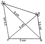 Question 3. Construct a quadrilateral PQRS in which PQ = 3 cm, QR = 2·5 cm, PS = 3·5 cm, PR = 4 cm and QS = 5 cm.