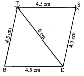 Question 10. Construct a rhombus BEST such that BE = 4.5 cm, ET = 6 cm.