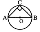 Question 6. In the given figure, AB is a diameter of the circle. If AC = BC, then ∠CAB is equal to