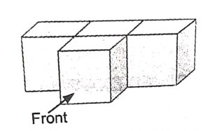 Draw the correct 2D-front view of the jointed figure shown below :