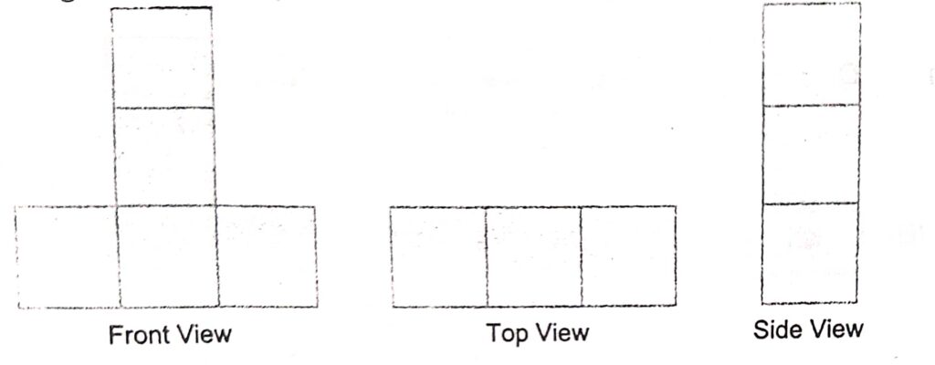 Below are given three view of a 3d-jointed figure :
